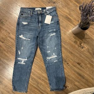 NWT Straight leg, distressed jeans